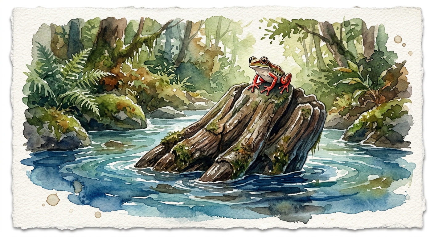 A giant fossilized mastodon tooth resting in a creekbed.